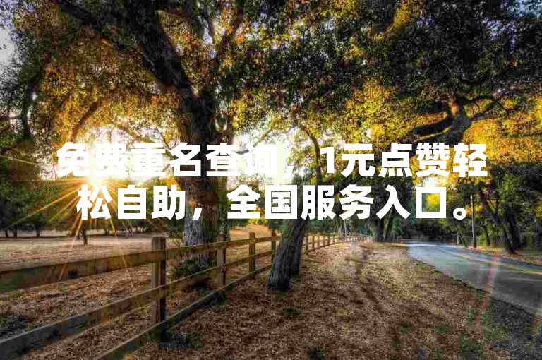 免费重名查询，1元点赞轻松自助，全国服务入口。