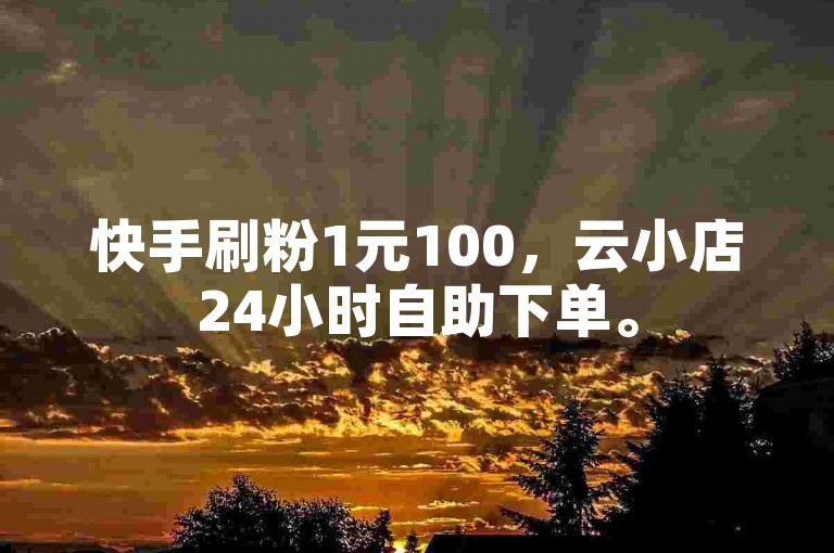 快手刷粉1元100，云小店24小时自助下单。