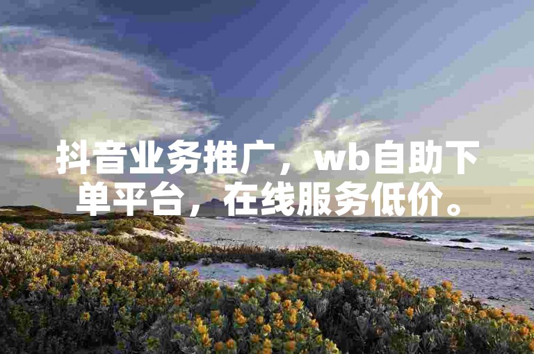 抖音业务推广，wb自助下单平台，在线服务低价。