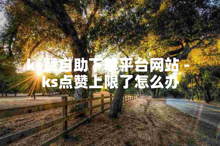 ks赞自助下单平台网站 - ks点赞上限了怎么办