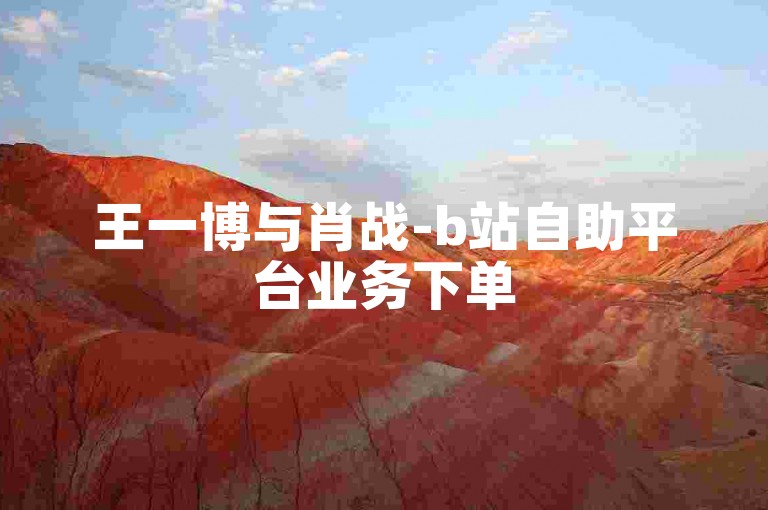 王一博与肖战-b站自助平台业务下单