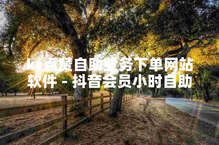 ks点赞自助业务下单网站软件 - 抖音会员小时自助下单平台。