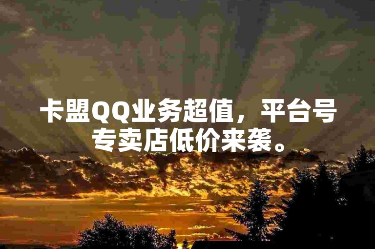 卡盟QQ业务超值，平台号专卖店低价来袭。