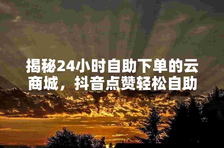 揭秘24小时自助下单的云商城，抖音点赞轻松自助！