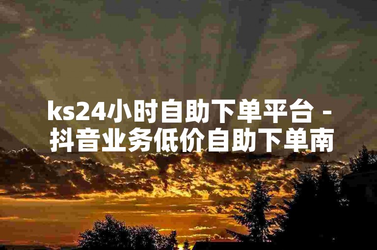 ks24小时自助下单平台 - 抖音业务低价自助下单南荷