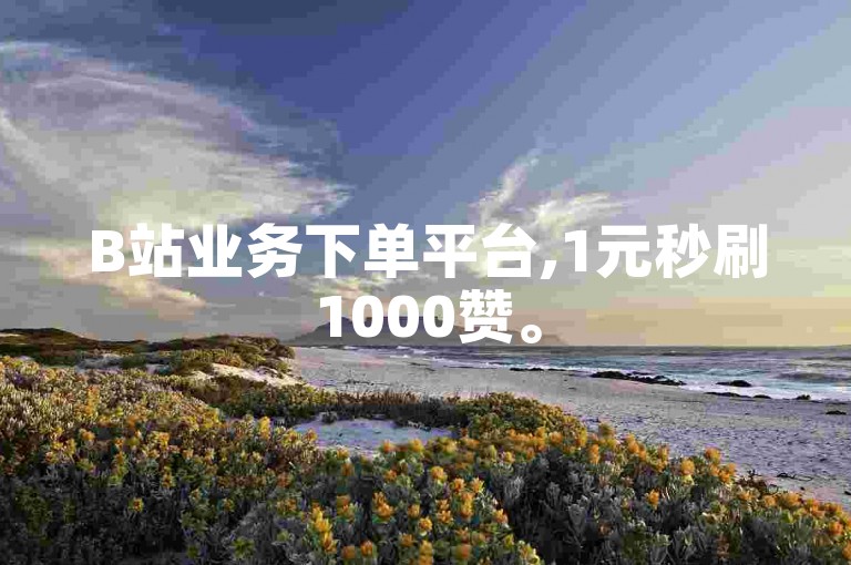 B站业务下单平台,1元秒刷1000赞。