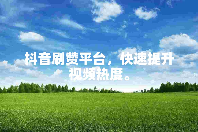 抖音刷赞平台，快速提升视频热度。
