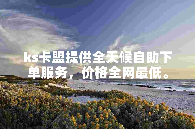 ks卡盟提供全天候自助下单服务，价格全网最低。