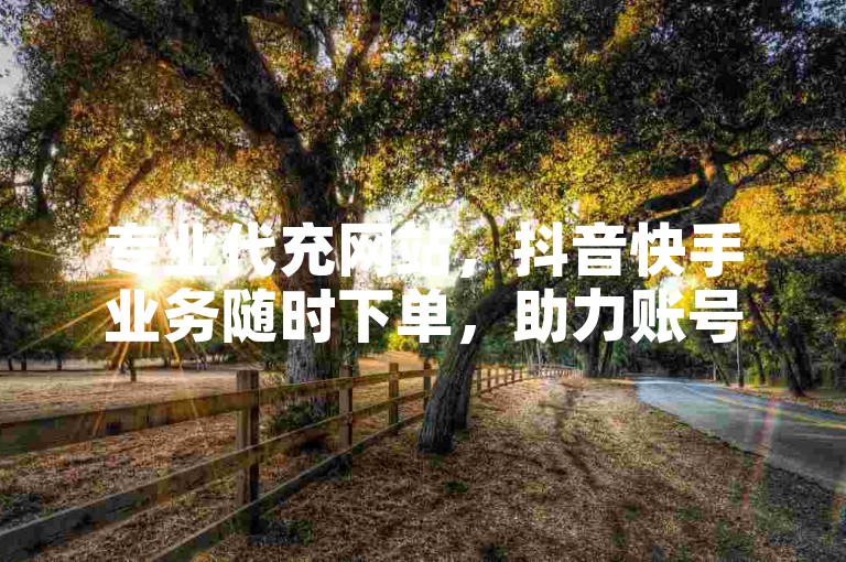专业代充网站，抖音快手业务随时下单，助力账号快速涨粉。