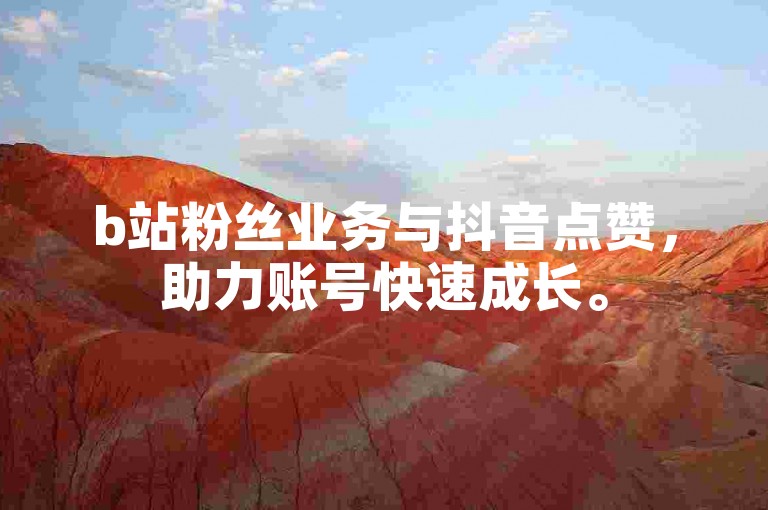 b站粉丝业务与抖音点赞，助力账号快速成长。