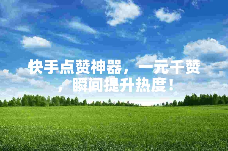 快手点赞神器，一元千赞，瞬间提升热度！