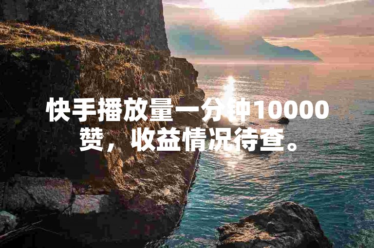 快手播放量一分钟10000赞，收益情况待查。