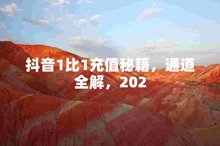 抖音1比1充值秘籍，通道全解，2025必备技能！