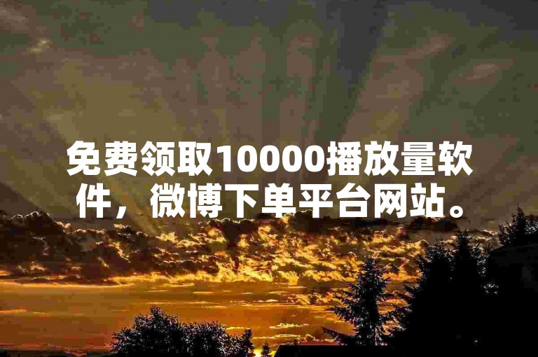 免费领取10000播放量软件，微博下单平台网站。