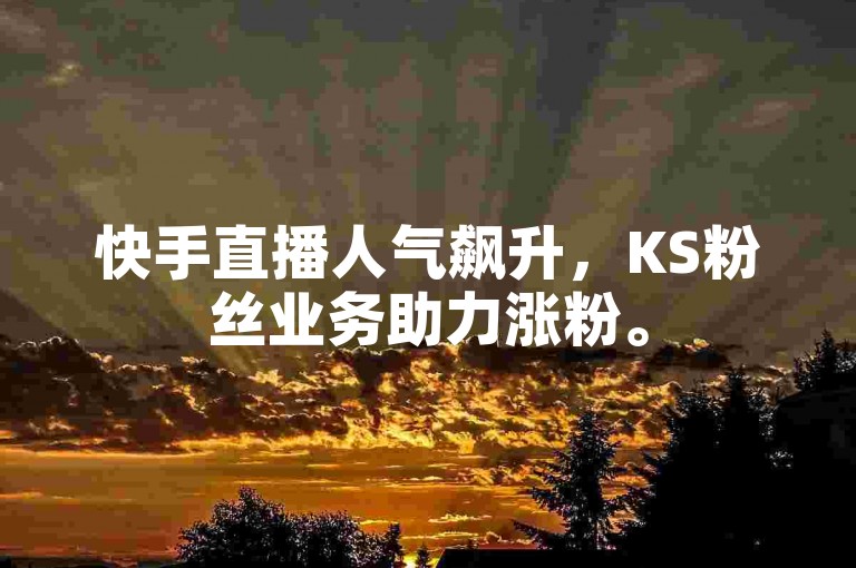 快手直播人气飙升，KS粉丝业务助力涨粉。