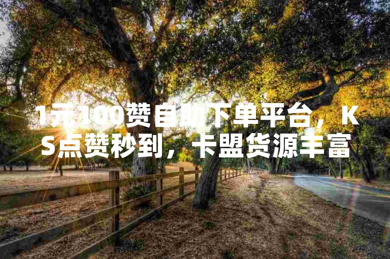 1元100赞自助下单平台，KS点赞秒到，卡盟货源丰富。