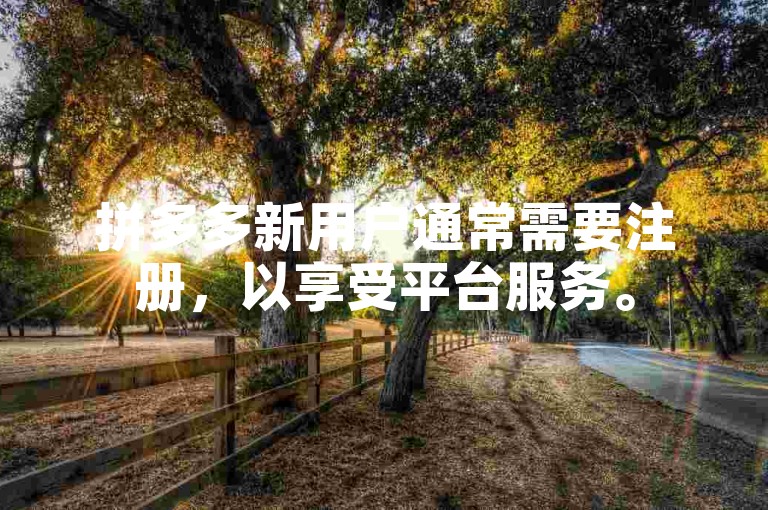 拼多多新用户通常需要注册，以享受平台服务。