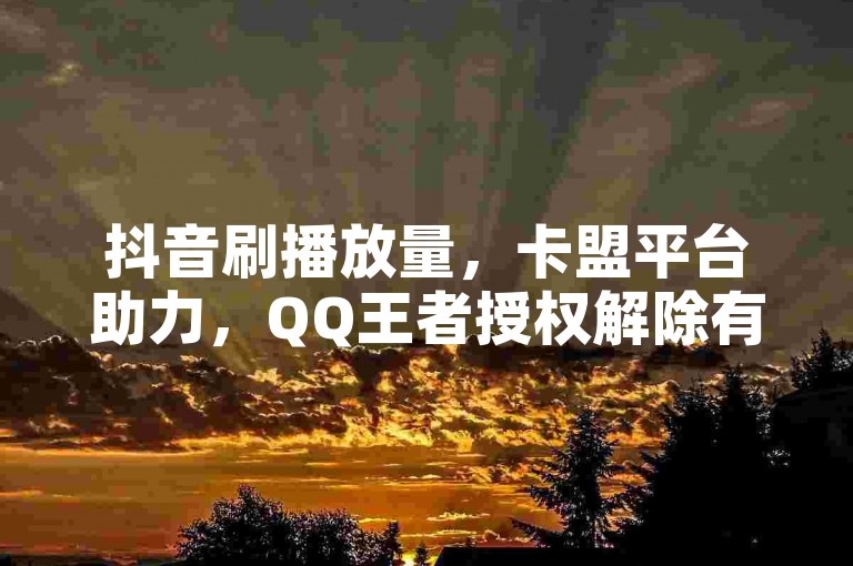 抖音刷播放量，卡盟平台助力，QQ王者授权解除有妙招。