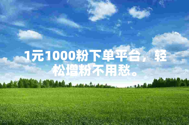 1元1000粉下单平台，轻松增粉不用愁。