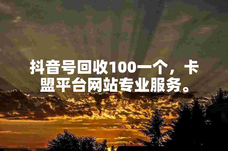 抖音号回收100一个，卡盟平台网站专业服务。