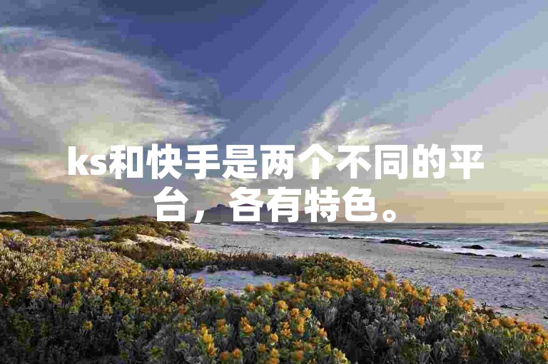 ks和快手是两个不同的平台，各有特色。