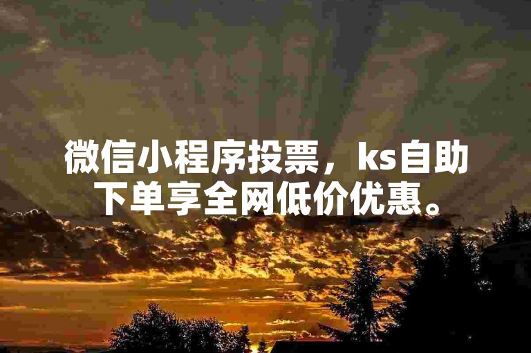 微信小程序投票，ks自助下单享全网低价优惠。