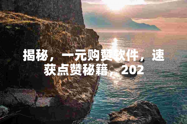 揭秘，一元购赞软件，速获点赞秘籍，2025必备！