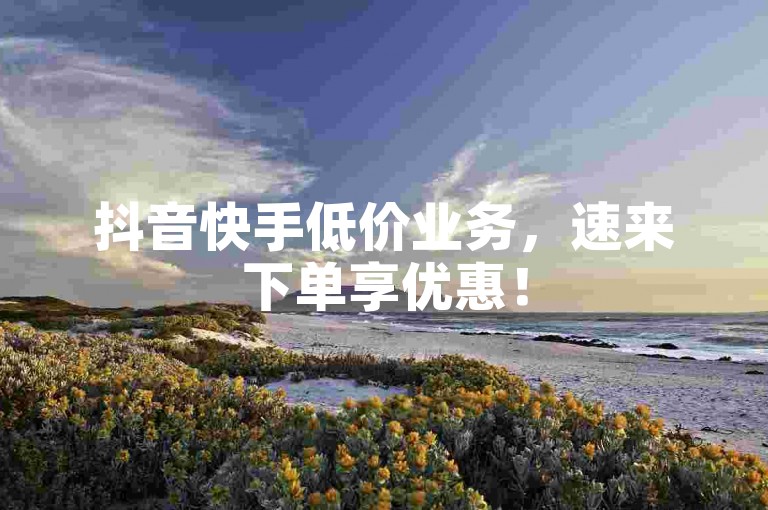 抖音快手低价业务，速来下单享优惠！