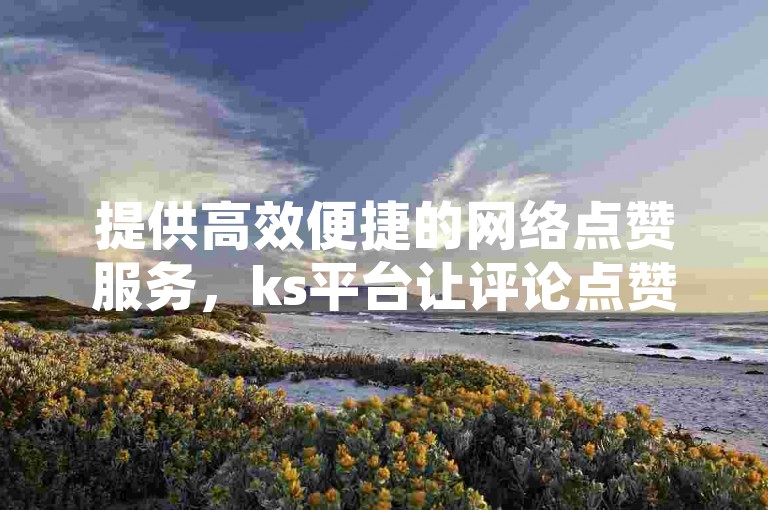 提供高效便捷的网络点赞服务，ks平台让评论点赞变得轻松自如。