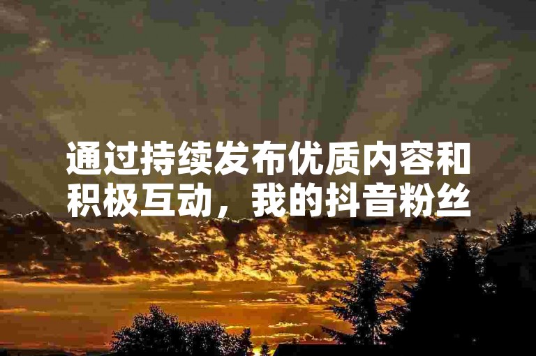 通过持续发布优质内容和积极互动，我的抖音粉丝数量稳步上升。