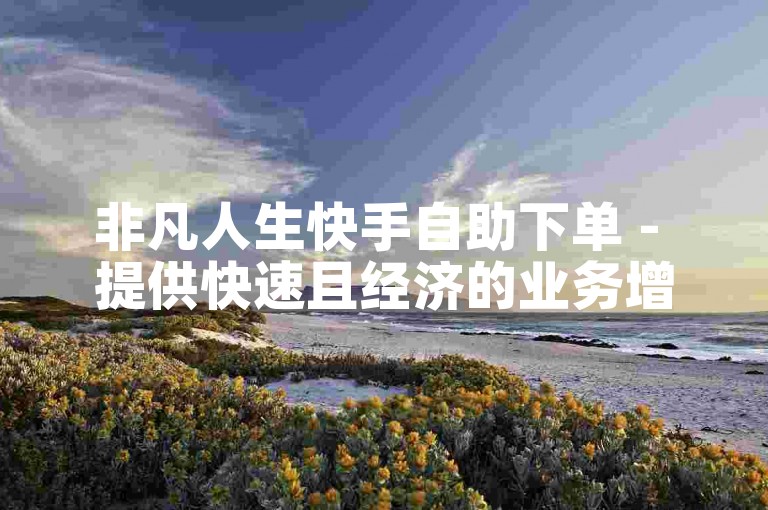 非凡人生快手自助下单 - 提供快速且经济的业务增长服务网站。