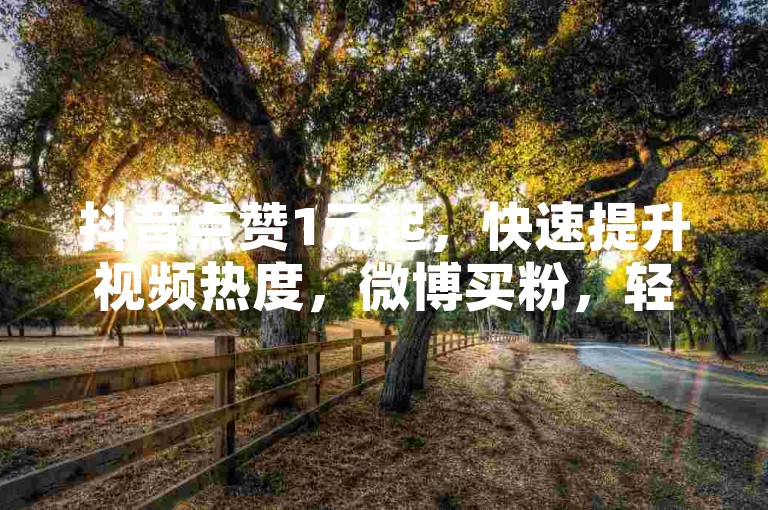 抖音点赞1元起，快速提升视频热度，微博买粉，轻松涨人气！