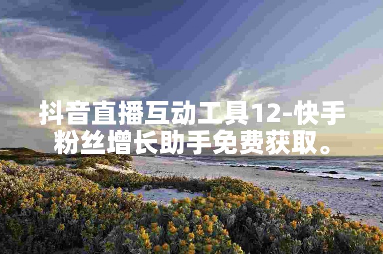 抖音直播互动工具12-快手粉丝增长助手免费获取。