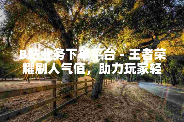 B站业务下单平台 - 王者荣耀刷人气值，助力玩家轻松提升游戏热度。