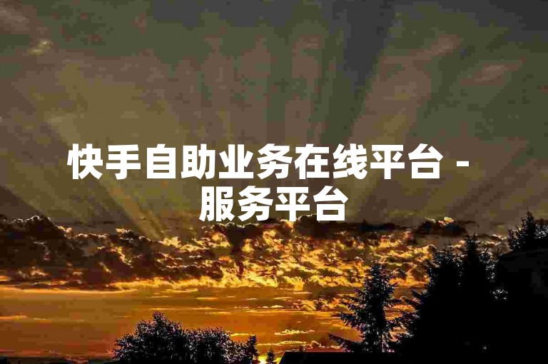 快手自助业务在线平台 - 服务平台