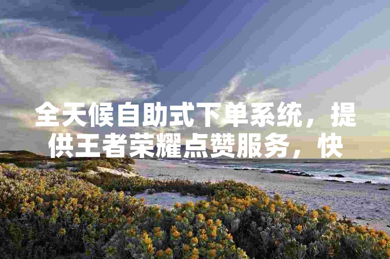 全天候自助式下单系统，提供王者荣耀点赞服务，快速提升你的点赞值。