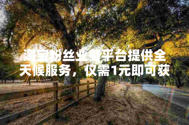 淘宝粉丝业务平台提供全天候服务，仅需1元即可获得1000粉丝的下单平台。