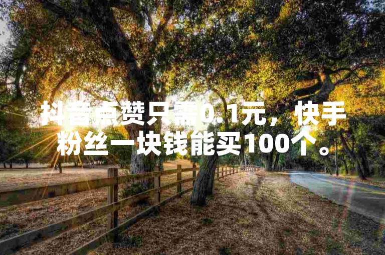 抖音点赞只需0.1元，快手粉丝一块钱能买100个。