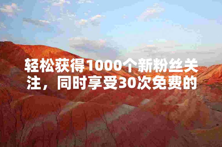 轻松获得1000个新粉丝关注，同时享受30次免费的说说点赞服务。