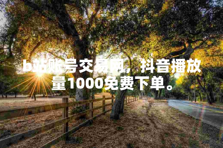 b站账号交易网，抖音播放量1000免费下单。
