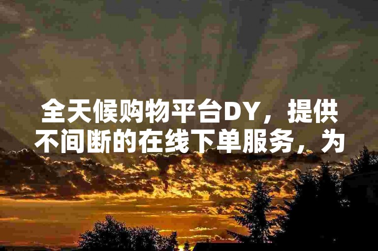 全天候购物平台DY，提供不间断的在线下单服务，为您带来前所未有的便捷购物体验！