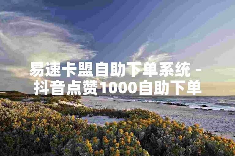 易速卡盟自助下单系统 - 抖音点赞1000自助下单