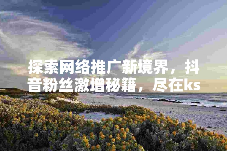 探索网络推广新境界，抖音粉丝激增秘籍，尽在ks自助下单官网入口，专业平台助您快速破粉10000。