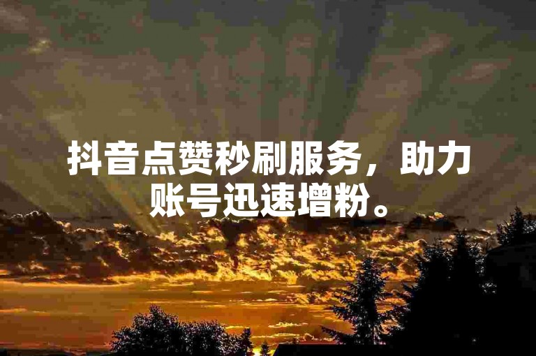 抖音点赞秒刷服务，助力账号迅速增粉。