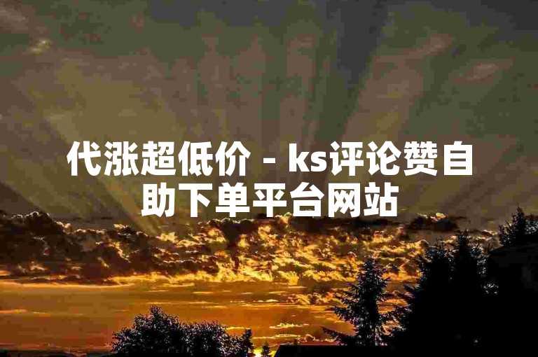 代涨超低价 - ks评论赞自助下单平台网站