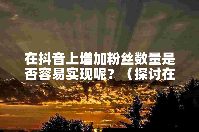 在抖音上增加粉丝数量是否容易实现呢？（探讨在抖音平台上积累粉丝的有效方法及面临的困难）