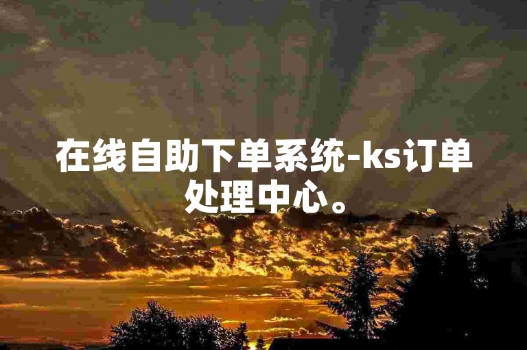 在线自助下单系统-ks订单处理中心。