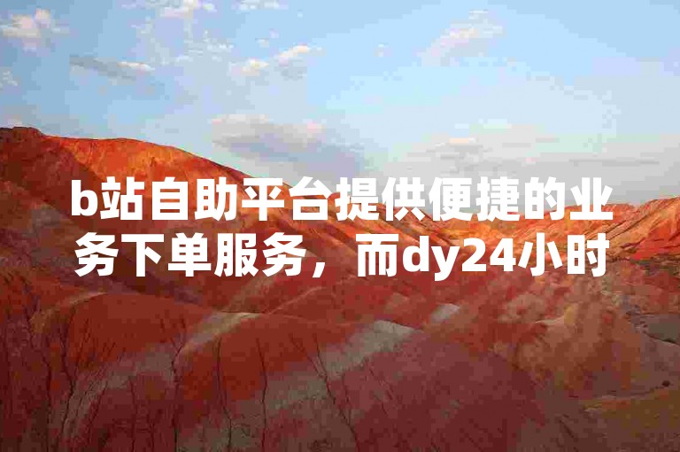 b站自助平台提供便捷的业务下单服务，而dy24小时自动下单平台则实现了全天候的订单处理。