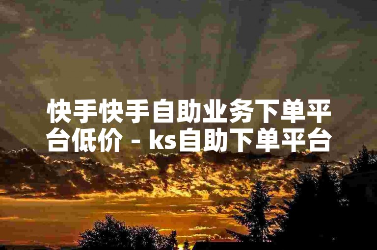 快手快手自助业务下单平台低价 - ks自助下单平台小时个