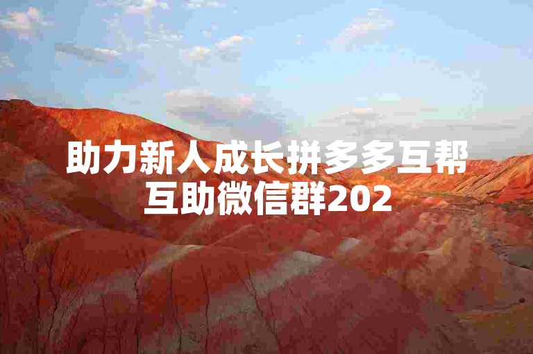 助力新人成长拼多多互帮互助微信群2025年贴吧。